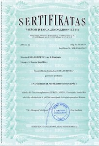 ekoargos sertifikatas